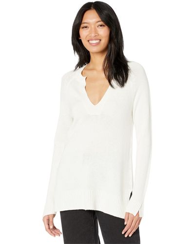 Splendid Slash Neck Sweater - White