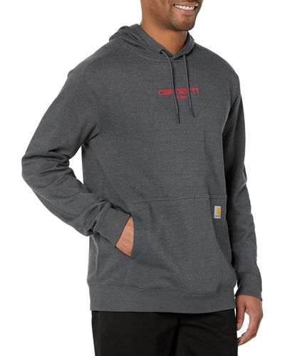 Carhartt Big & Tall Force Relaxed Fit Lightweight Logo Graphic Sweatshirt - Gray