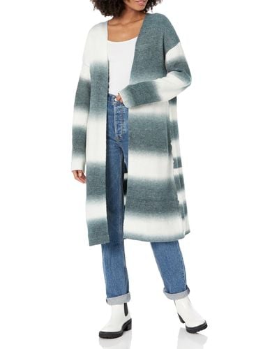 BCBGeneration Relaxed Long Sleeve Open Front Cardigan Sweater - Blue
