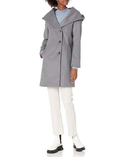 Cole Haan Wool Slick Oversized Hood - Gray