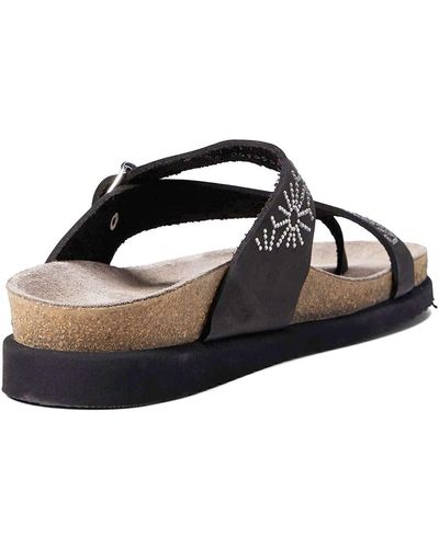 Helen Flower Black Thong Sandal