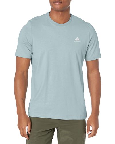 adidas Essentials Single Jersey Embroidered Small Logo T-shirt - Blue