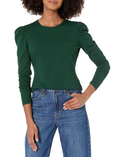Rebecca Taylor Womens Ruched Ls Top - Green
