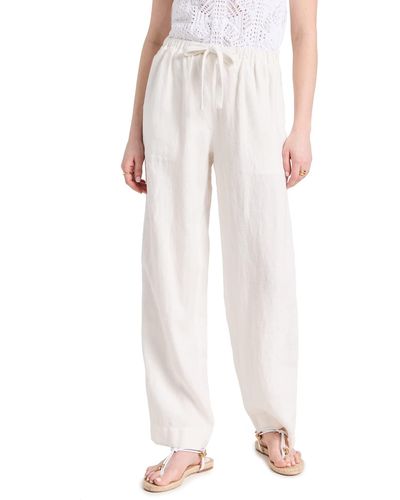 Vince S Mid Waist Tie Front Pull On Pants - White