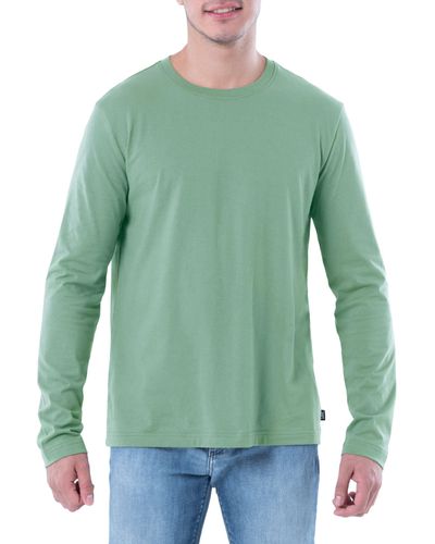 Lee Jeans Mens Long Sve Cotton T-shirt T Shirt - Green