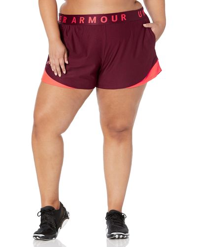Under Armour S Play Up Shorts 3.0 And Maroon Xl - Red