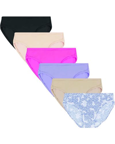 Hanes Womens Comfort Flex Fit Microfiber Underwear - Blue
