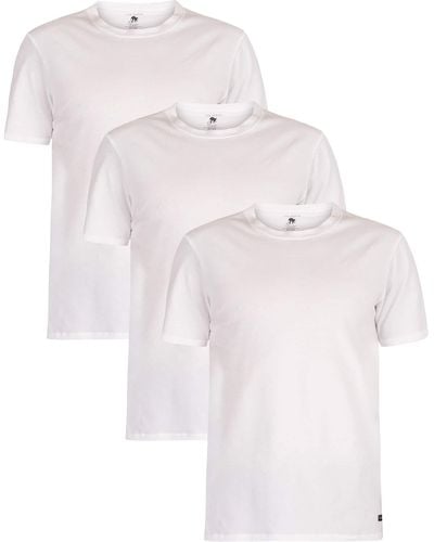 Ted Baker Crewneck Stretch Cotton Tshirts - Bianco