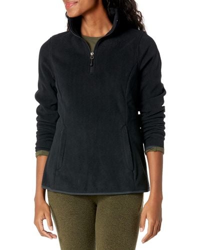 Amazon Essentials Classic-fit Long-sleeve Quarter-zip Polar Fleece Pullover Jacket - Black