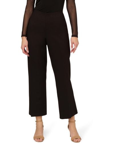 Adrianna Papell Ponte Knit Pull On Pant With Kick Flare Hem - Black