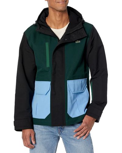 Lacoste Water-repellent Color-block Twill Jacket Core - Green