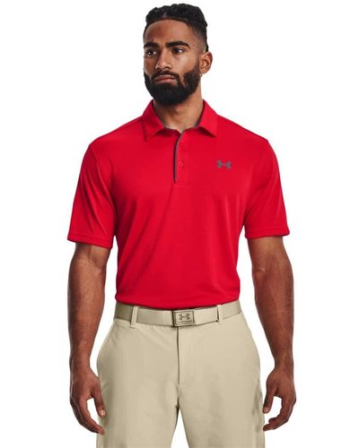 Under Armour Tech Golf Polo T-shirt, - Red