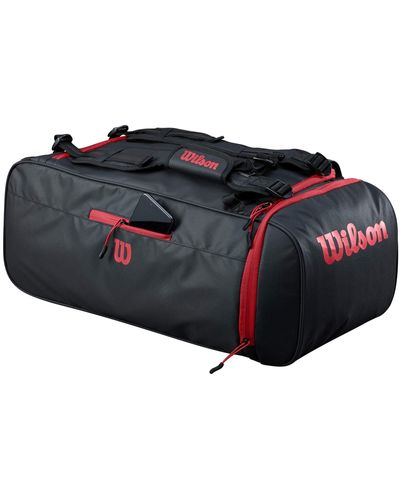 Wilson Sport Duffle Bag - Black/red, Holds Soccer Balls And Volleyballs