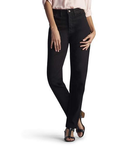 Lee Women's Plus Size Relaxed Fit Side Elastic Tapered Leg Jean, Black  Stretch, 16 Petite : : Clothing, Shoes & Accessories