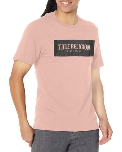 True Religion Arch Box Logo Tee - Pink