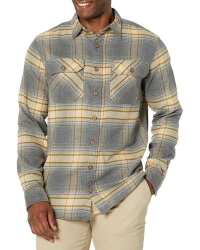 Pendleton Long Sleeve Tall Super Soft Burnside Flannel Shirt - Gray