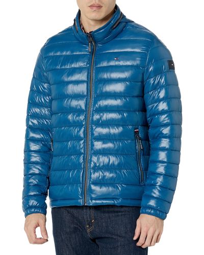 Tommy Hilfiger Water Resistant Ultra Loft Down Alternative Puffer Jacket - Blue