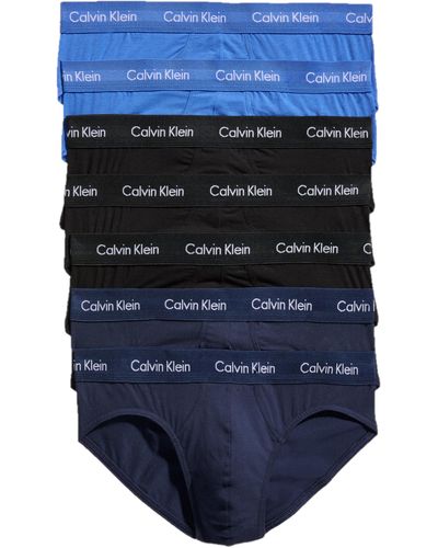 Calvin Klein Cotton Stretch 7-pack Hip Brief - Blue