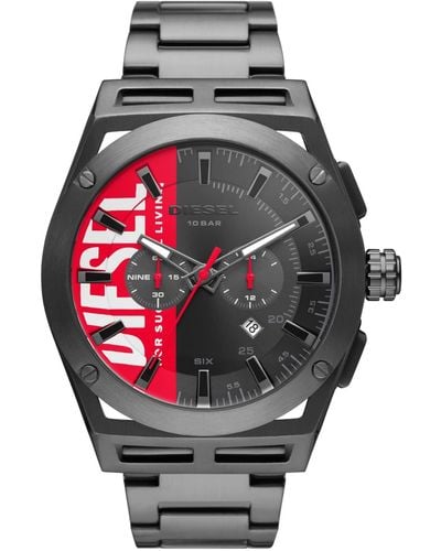 DIESEL 48mm Timeframe Quartz Stainless Steel Chronograph Watch - Metallic