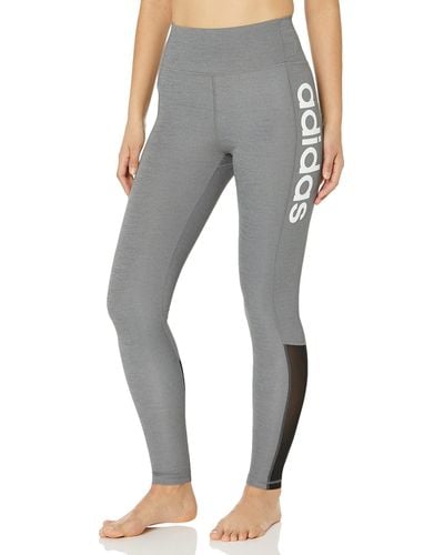 adidas Womens Designed 2 Move Aeroready High-rise Fitted Full Length Workout Fitness Gym Training Pilates Yoga Pants Leggings - Gray