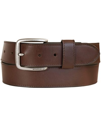 Wolverine Signature Leather Jean Belt With Harness Buckle - Brown