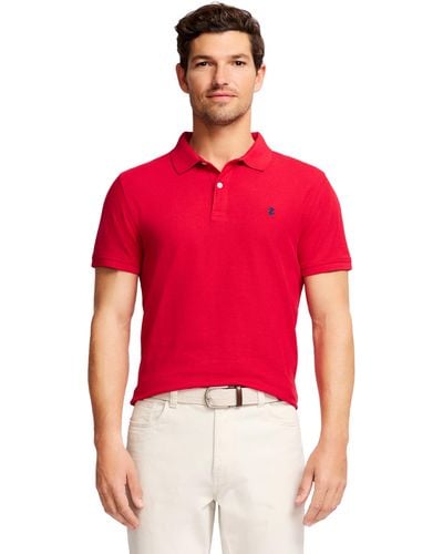 Izod Slim-fit Advantage Performance Short-sleeve Solid Polo Shirt - Red