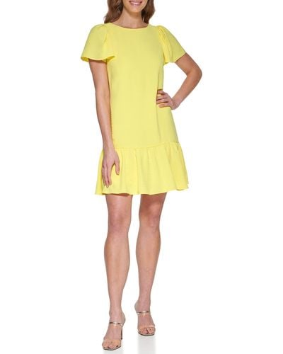 DKNY Fit And Flare Trapeze - Yellow