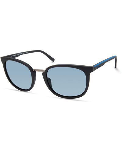 Timberland Tba9270 Polarized Round Sunglasses - Black