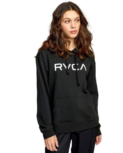 RVCA Graphic Fleece Pullover Hooded Sweatshirt - Black