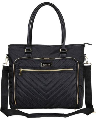 Kenneth Cole Chevron 15" Laptop & Tablet Business Tote With Removable Shoulder Strap - Black