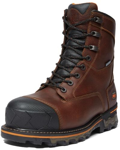 Timberland Boondock 8 Inch Composite Safety Toe Puncture Resistant Insulated Waterproof Industrial Work Boot - Brown