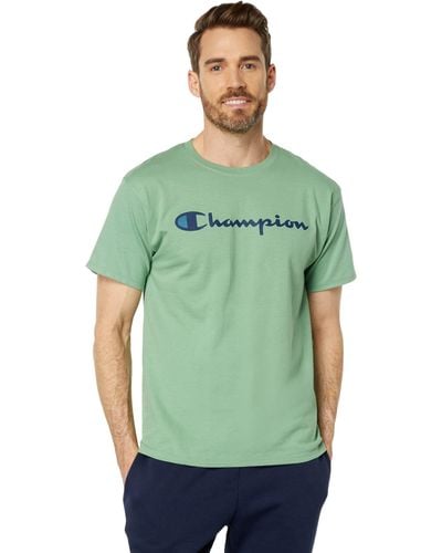 Champion , Cotton Midweight Crewneck Tee,t-shirt For , - Green