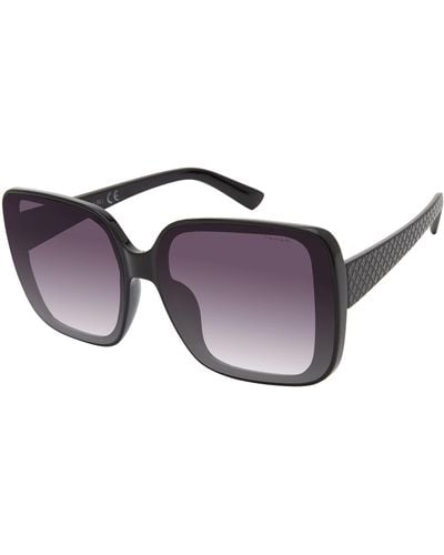 Tahari Th815 Retro Oversized 100% Uv Protective Square Sunglasses. Elegant Gifts For Her - Black