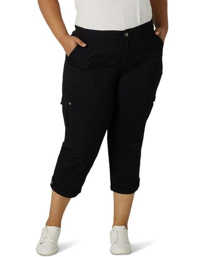Lee Jeans Flex-to-go Mid-rise Relaxed Fit Cargo Capri Pant - Black