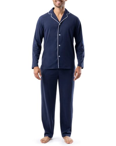 Izod Sueded Jersey Knit Pajama Set - Blue