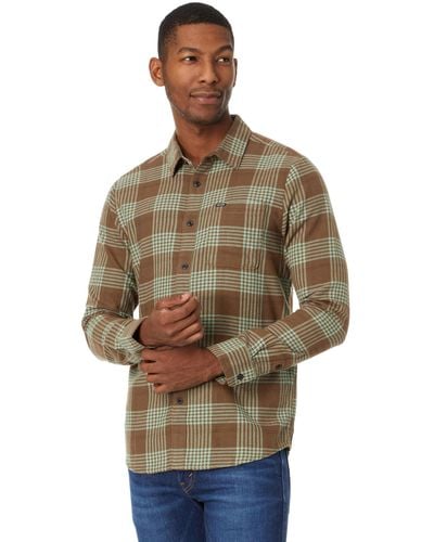 Volcom Caden Plaid Long Sleeve Flannel Shirt - Brown