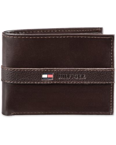 Tommy Hilfiger Men's Genuine Leather Slim Passcase Wallet - Multicolor