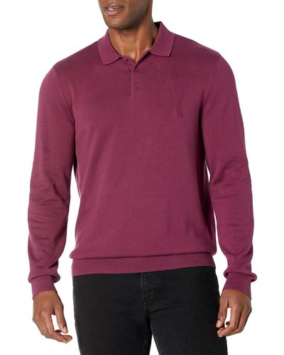 Emporio Armani A | X Armani Exchange Collared Pullover Ax Logo Sweater