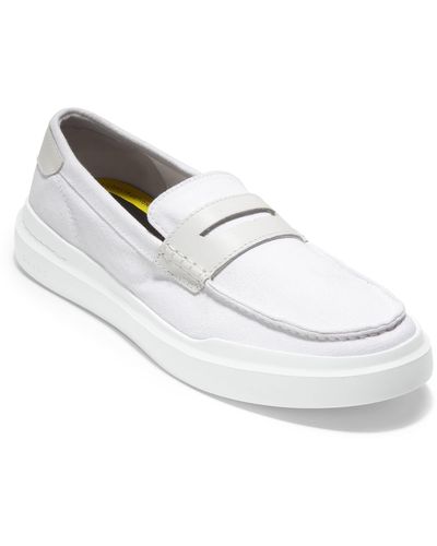 Cole Haan Mens Grandpro Rally Canvas Penny Loafer Sneaker - White