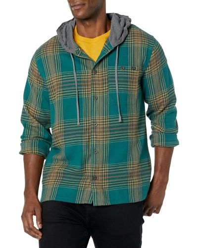 Billabong Classic Hooded Baja Flannel Shirt - Green