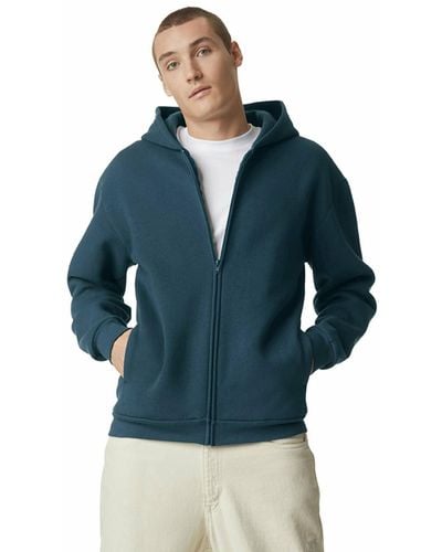American Apparel Reflex Fleece Full Zip Hoodie Sweatshirt - Blue