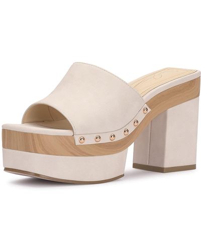 Jessica Simpson Charlete Block Heel Platform Mule Wedge Sandal - Natural