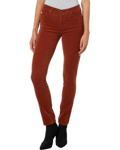 AG Jeans Prima Mid-rise Cigarette Jeans In Spiced Maple - Red