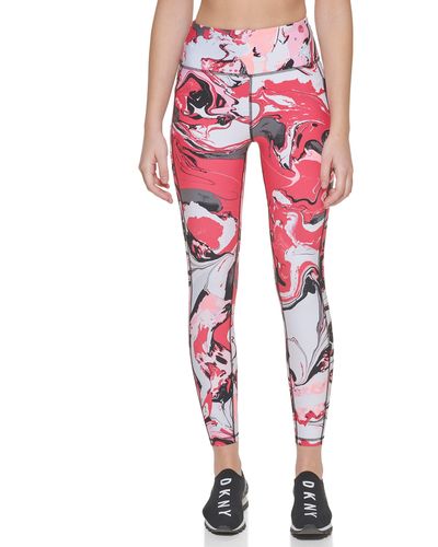 DKNY Tight Printed Fitness Leggings - Pink
