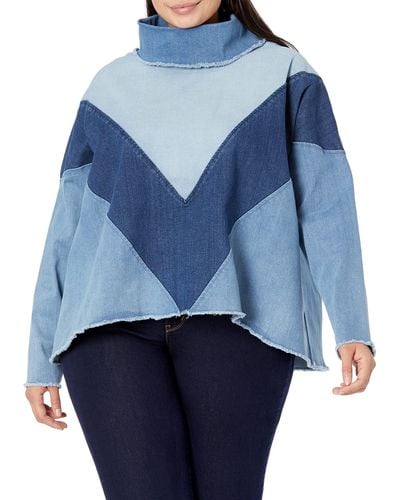 Ella Moss Oversized Denim Pullover - Blue