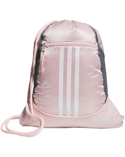 adidas Alliance Sackpack Drawstring Backpack Gym Bag - Pink