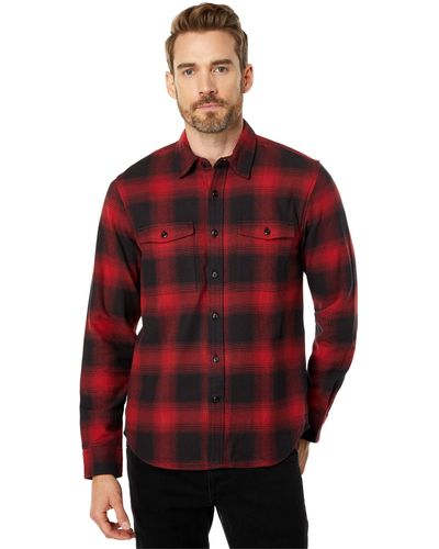 Lucky Brand Plaid Workwear Cloud Soft Long Sleeve Flannel - Red