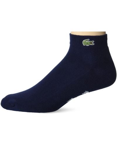 Lacoste Performance Graphic 3 Multi Pack Solid Jersey Ankle Socks - Blue