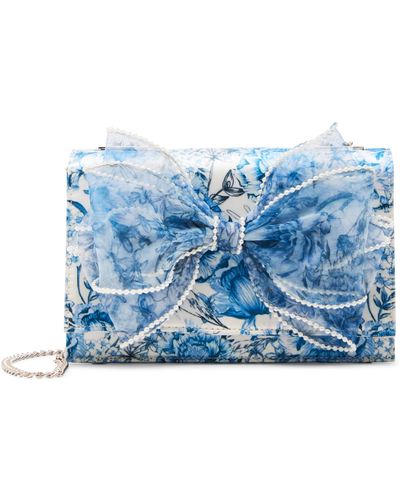 Betsey Johnson Pearl Trimmed Bow Bag - Blue