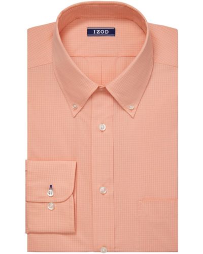 Izod Fit Dress Shirt Stretch Check - Pink
